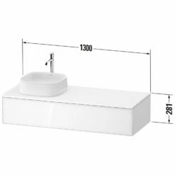 Duravit Zencha Konsolenwaschtischunterbau Mit Ausschnitt Rechts 130 X 28,1 Cm, 1 Auszug, Mit Zusatzmodul "I" -KEUCO Verkauf duravit zencha badmoebel waschtischunterbauten konsolenwaschtischunterbau mit 8640805