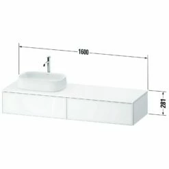 Duravit Zencha Konsolenwaschtischunterbau Mit Ausschnitt Rechts 160 X 28,1 Cm, 2 Auszüge, Mit Zusatzmodul "H" -KEUCO Verkauf duravit zencha badmoebel waschtischunterbauten konsolenwaschtischunterbau mit 8641336