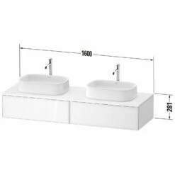 Duravit Zencha Konsolenwaschtischunterbau Mit Zwei Ausschnitten 160 X 28,1 Cm, 2 Auszüge, Mit Zusatzmodul "J" -KEUCO Verkauf duravit zencha badmoebel waschtischunterbauten konsolenwaschtischunterbau mit 8641594