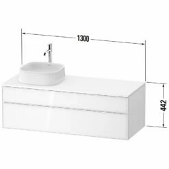 Duravit Zencha Konsolenwaschtischunterbau Mit Ausschnitt Rechts 130 X 44,2 Cm, 2 Auszüge, Mit Zusatzmodul "E" -KEUCO Verkauf duravit zencha badmoebel waschtischunterbauten konsolenwaschtischunterbau mit 8642542