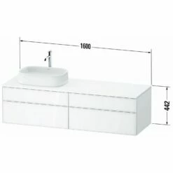 Duravit Zencha Konsolenwaschtischunterbau Mit Ausschnitt Links 160 X 44,2 Cm, 4 Auszüge, Mit Zusatzmodul "K" -KEUCO Verkauf duravit zencha badmoebel waschtischunterbauten konsolenwaschtischunterbau mit 8642830