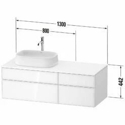 Duravit Zencha Konsolenwaschtischunterbau Mit Ausschnitt Links 130 X 44,2 Cm, 4 Auszüge, Mit Zusatzmodul "J" -KEUCO Verkauf duravit zencha badmoebel waschtischunterbauten konsolenwaschtischunterbau mit 8643517