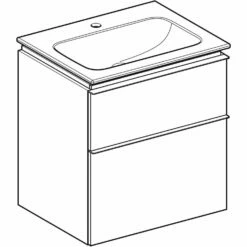 Geberit ICon Set Möbelwaschtisch 60 Cm Schmaler Rand, Mit Unterschrank, 2 Schubladen Und Waschbeckenanschluss