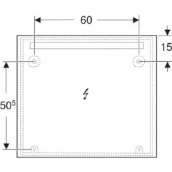Geberit Option Basic Square Lichtspiegel 80 Cm, Beleuchtung Oben