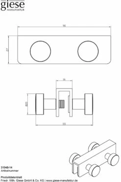 Giese Sky Hakenleiste Mit 4 Haken Für Glasduschwand