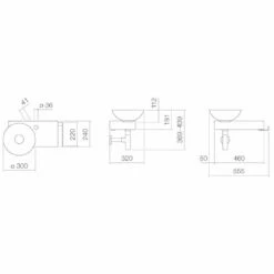 Alape Piccolo Novo Waschplatz WP.PN1, 30 Cm Ø Schalenbecken Links -KEUCO Verkauf hersteller alape waschplaetze rund piccolo novo 2617192