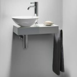 Alape Piccolo Novo Waschplatz WP.PN1, 30 Cm Ø Schalenbecken Links