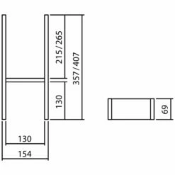Alape A System Addit Facheinteilung Für Innenschubladen FU.H358.1, 15,4 X 35,7 Cm
