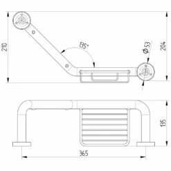 Avenarius Wannengriff 135° Abgewinkelt