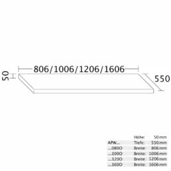 Burgbad Cube Konsolenplatte Lack 80,6 Cm