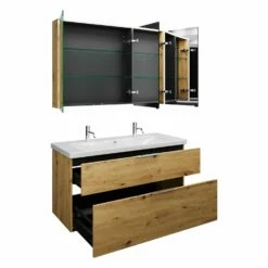 Burgbad Eqio Möbelkombination Inkl. Keramik-Doppelwaschtisch 123 Cm Links, Mit Griff G0146 -KEUCO Verkauf hersteller burgbad eqio moebelkombinationen inkl keramik 11811174