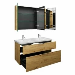 Burgbad Eqio Möbelkombination Inkl. Keramik-Doppelwaschtisch 123 Cm, Doppeltür Spiegelschrank Links, Mit Griff G0146 -KEUCO Verkauf hersteller burgbad eqio moebelkombinationen inkl keramik 11811192