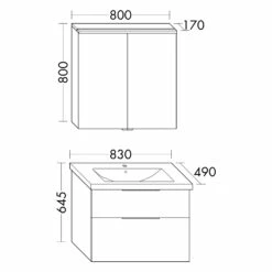 Burgbad Eqio Möbelkombination Inkl. Keramik-Waschtisch 83 Cm, Mit Griff G0146 -KEUCO Verkauf hersteller burgbad eqio moebelkombinationen inkl keramik 12505783