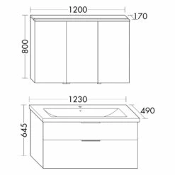 Burgbad Eqio Möbelkombination Inkl. Keramik-Waschtisch 123 Cm, Doppeltür Spiegelschrank Links, Mit Griff G0200 -KEUCO Verkauf hersteller burgbad eqio moebelkombinationen inkl keramik 12506019