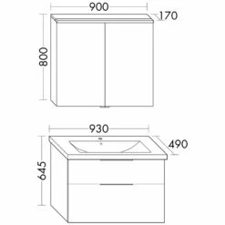 Burgbad Eqio Möbelkombination Inkl. Keramik-Waschtisch 93 Cm, Mit Griff G0146 -KEUCO Verkauf hersteller burgbad eqio moebelkombinationen inkl keramik 1440263