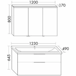 Burgbad Eqio Möbelkombination Inkl. Keramik-Waschtisch 123 Cm, Doppeltür Spiegelschrank Links, Mit Griff G0146 -KEUCO Verkauf hersteller burgbad eqio moebelkombinationen inkl keramik 1440272