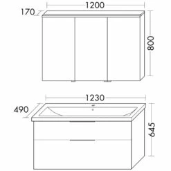 Burgbad Eqio Möbelkombination Inkl. Keramik-Waschtisch 123 Cm, Doppeltür Spiegelschrank Rechts, Mit Griff G0146 -KEUCO Verkauf hersteller burgbad eqio moebelkombinationen inkl keramik 1440281
