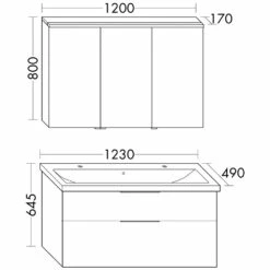 Burgbad Eqio Möbelkombination Inkl. Keramik-Doppelwaschtisch 123 Cm Links, Mit Stangengriff P95 -KEUCO Verkauf hersteller burgbad eqio moebelkombinationen inkl keramik 1440296