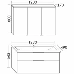 Burgbad Eqio Möbelkombination Inkl. Keramik-Waschtisch 123 Cm, Doppeltür Spiegelschrank Rechts, Mit Griff G0200 Schwarz Matt -KEUCO Verkauf hersteller burgbad eqio moebelkombinationen inkl keramik 2822416