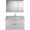 Burgbad Eqio Möbelkombination Inkl. Keramik-Waschtisch 123 Cm, Doppeltür Spiegelschrank Links, Mit Griff G0200