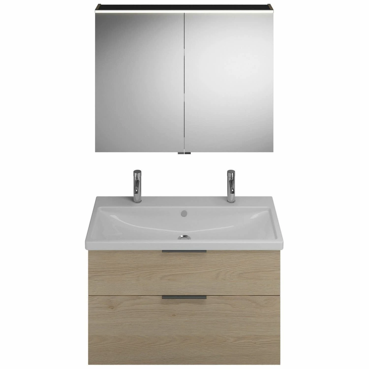 Burgbad Eqio Möbelkombination Inkl. Keramik-Waschtisch 103 Cm, 2 Hahnlöcher, Mit Griff G0200 1 Burgbad Eqio Möbelkombination Inkl. Keramik-Waschtisch 103 Cm, 2 Hahnlöcher, Mit Griff G0200