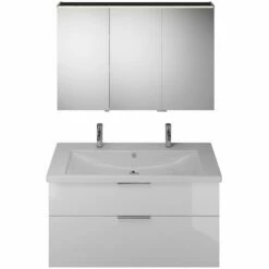 Burgbad Eqio Möbelkombination Inkl. Keramik-Doppelwaschtisch 123 Cm Rechts, Mit Griff G0146