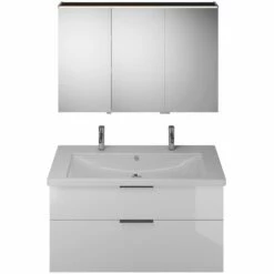 Burgbad Eqio Möbelkombination Inkl. Keramik-Doppelwaschtisch 123 Cm Rechts, Mit Griff G0200