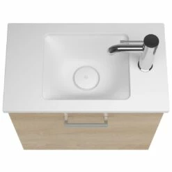 Burgbad Eqio Waschtischkombination Mit Mineralguss-Waschtisch 52 Cm, Mit Stangengriff P95