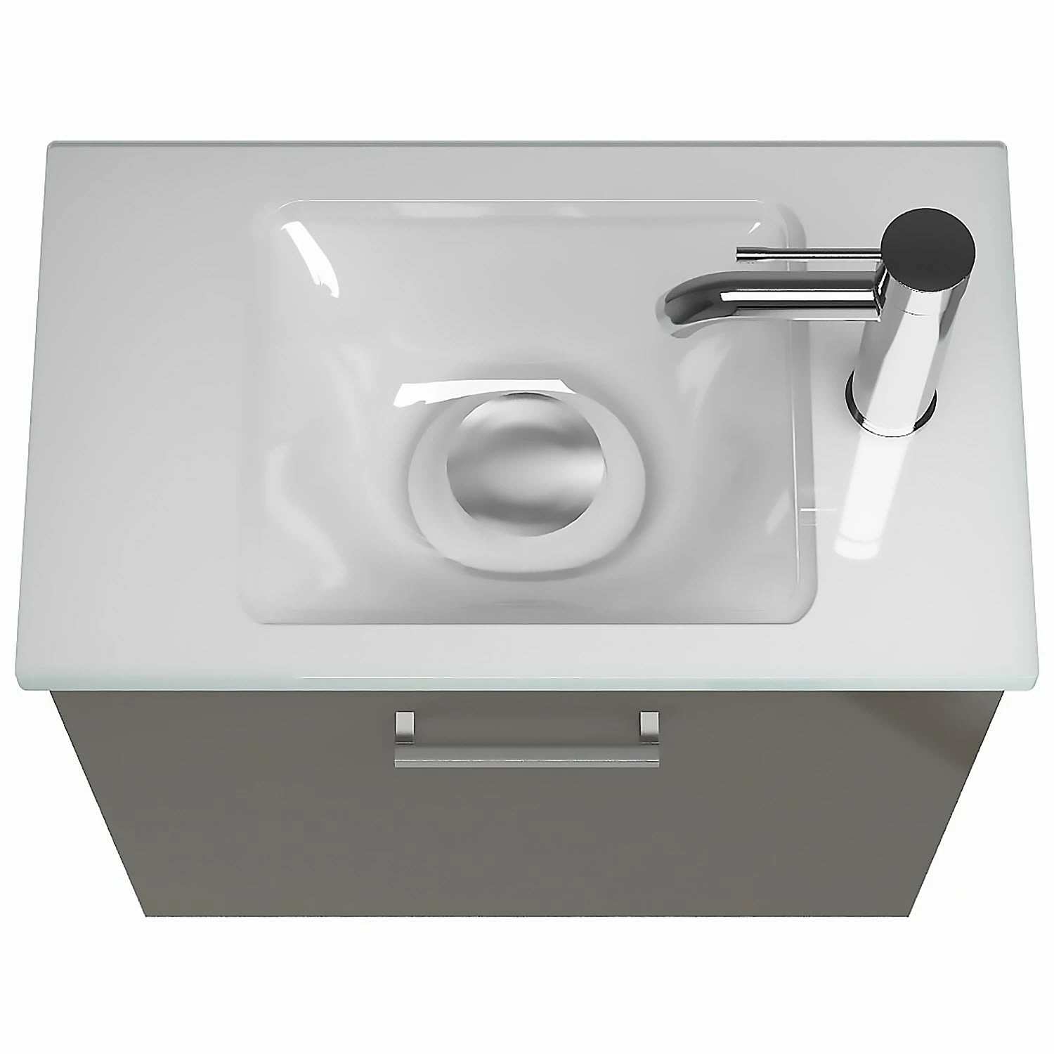 Burgbad Eqio Waschtischkombination Mit Glaswaschtisch 52 Cm, Mit Stangengriff P95 1 Burgbad Eqio Waschtischkombination Mit Glaswaschtisch 52 Cm, Mit Stangengriff P95