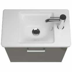 Burgbad Eqio Waschtischkombination Mit Keramik-Waschtisch 53 Cm, Mit Stangengriff P95