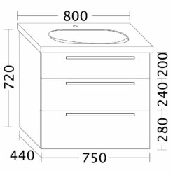 Burgbad Euro Waschtischunterschrank 75 Cm, 1 Schublade, 2 Auszüge -KEUCO Verkauf hersteller burgbad euro waschtischunterschraenke waschtischunterschrank 75 2659612