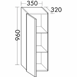 Burgbad Iveo Halbhoher Schrank 35 X 32 X 96 Cm Links