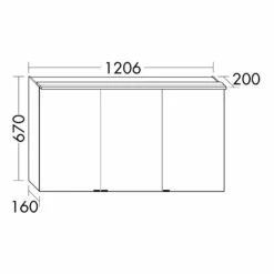 Burgbad Junit Spiegelschrank Mit LED-Aufsatzleuchte 120 Cm Rechts