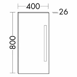 Burgbad Yumo Leuchtspiegel Mit Vertikaler LED-Beleuchtung Rechts 6 Watt, 40 Cm