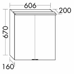 Burgbad Yumo Spiegelschrank Mit Horizontaler LED-Beleuchtung 60 Cm