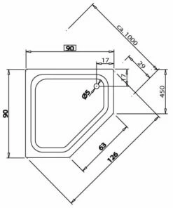 Caribia Corner 90 15 5-Eck-Duschwanne 90 X 90 Cm