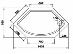 Caribia Sechseck Dusche Marina 100 X 100 Cm