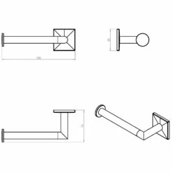 COSMIC Duo Square Rollenhalter Ohne Deckel Links