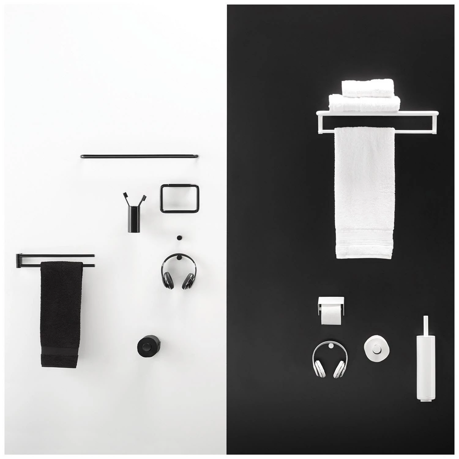 COSMIC Black & White Rollenhalter Mit Deckel 1 COSMIC Black & White Rollenhalter Mit Deckel