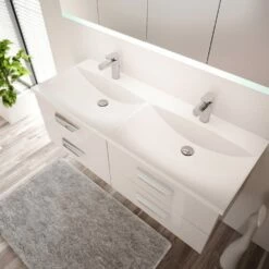 Creativbad Funline Exklusiv Möbelkombination 120 Cm Mit Doppelwaschtisch Und 4 Auszügen