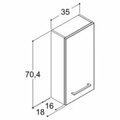 Dansani Mido Oberschrank Mit 1 Tür Und Griff In Chrom -KEUCO Verkauf hersteller dansani mido hoch und seitenschraenke 3563210