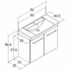 Dansani Mido Möbelset Mit Waschtisch Und Türen-Unterschrank, 82 Cm -KEUCO Verkauf hersteller dansani mido waschtische mit unterschraenken 3563177