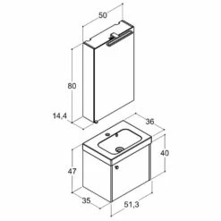 Dansani Play Möbelset Inkl. Spiegelschrank "E" Und Waschtischunterschrank Mit 1 Tür, 51 Cm -KEUCO Verkauf hersteller dansani play moebel sets mit 3564449