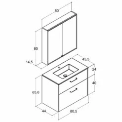 Dansani Play Möbelset Inkl. Spiegelschrank "CH" Und Waschtischunterschrank Mit 2 Schubladen, 80,5 Cm -KEUCO Verkauf hersteller dansani play moebel sets mit 3564668