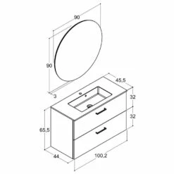 Dansani Play Möbelset Inkl. Spiegel Ø 90 Cm Und Waschtischunterschrank Mit 2 Schubladen, 100,2 Cm -KEUCO Verkauf hersteller dansani play moebel sets mit 3564764