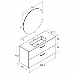 Dansani Play Möbelset Inkl. Spiegel Ø 90 Cm Und Waschtischunterschrank Mit 2 Schubladen, 120,2 Cm -KEUCO Verkauf hersteller dansani play moebel sets mit 3564791