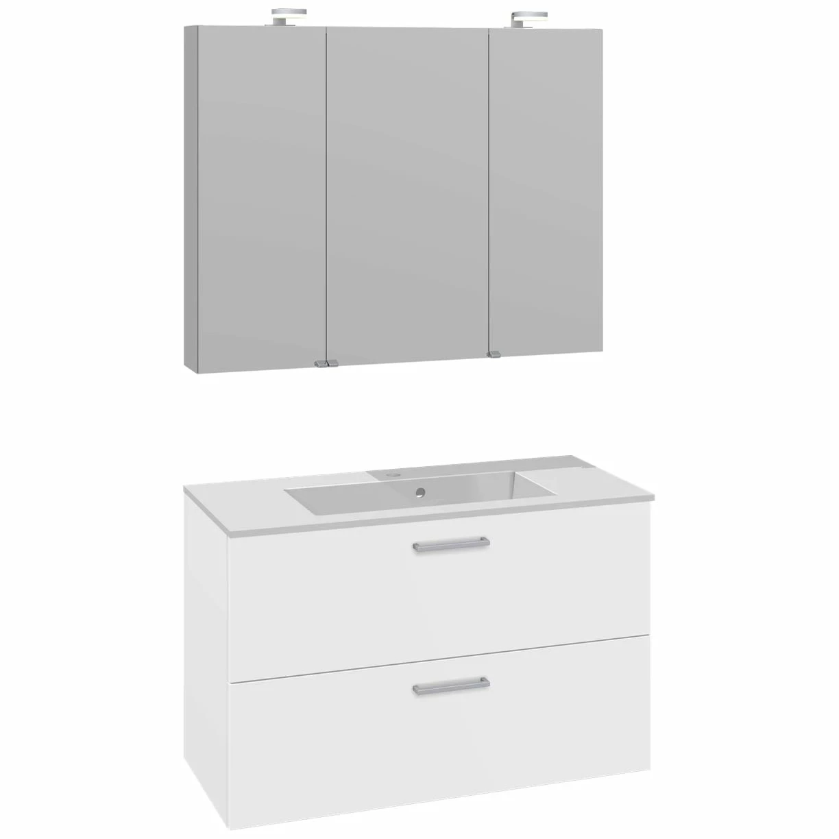 Dansani Play Möbelset Inkl. Spiegelschrank "E" Und Waschtischunterschrank Mit 2 Schubladen, 100,2 Cm 2 Dansani Play Möbelset Inkl. Spiegelschrank "E" Und Waschtischunterschrank Mit 2 Schubladen, 100,2 Cm – Bild 2