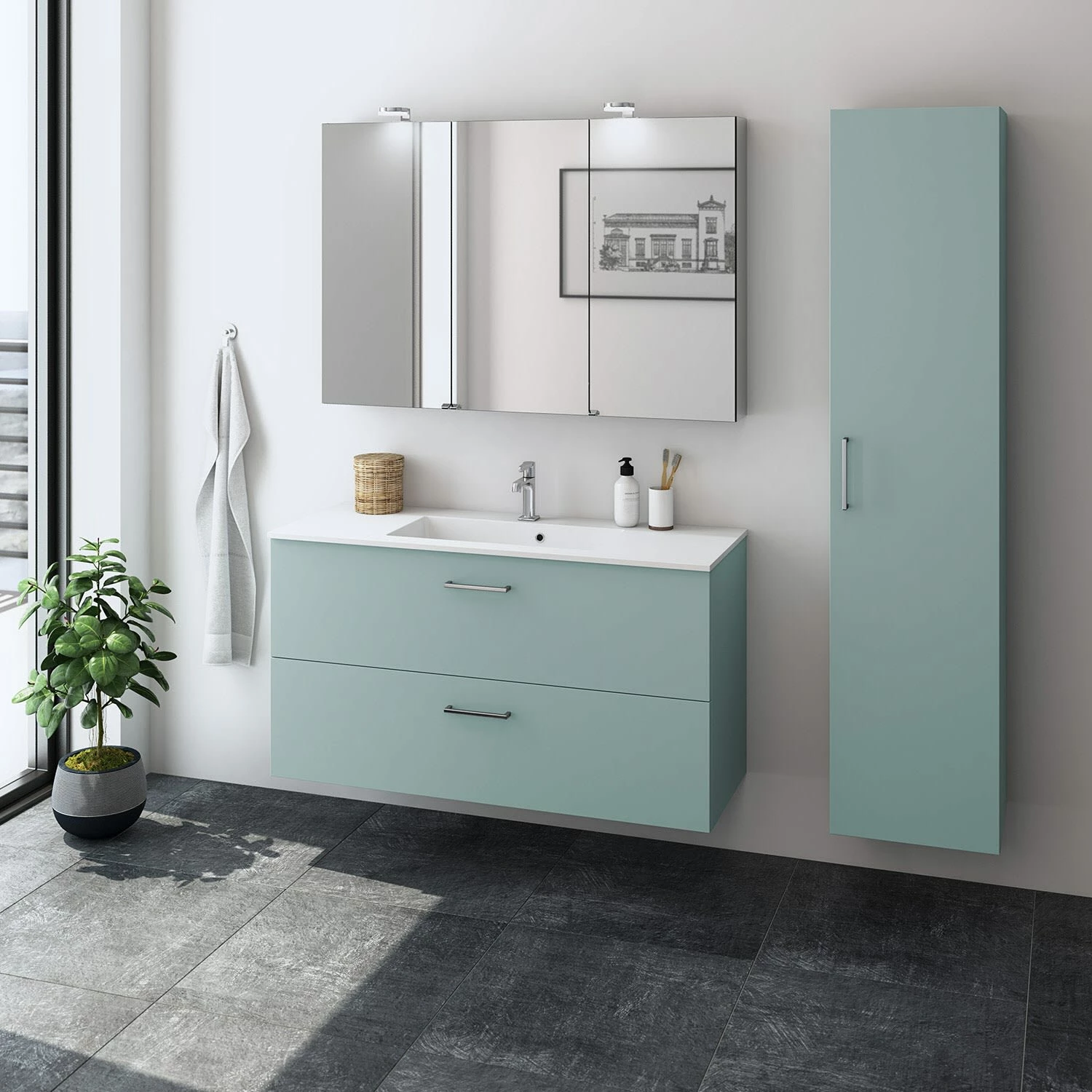 Dansani Play Möbelset Inkl. Spiegelschrank "E" Und Waschtischunterschrank Mit 2 Schubladen, 100,2 Cm 3 Dansani Play Möbelset Inkl. Spiegelschrank "E" Und Waschtischunterschrank Mit 2 Schubladen, 100,2 Cm – Bild 3