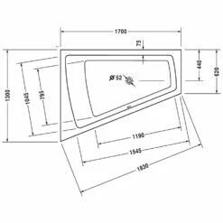 Duravit Paiova Whirlwanne 170 X 130 Cm Mit Combi-System E, Rückenschräge Links