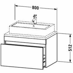 Duravit DuraStyle Waschtischunterbau 80 Cm, Mit 1 Auszug Für Konsolen